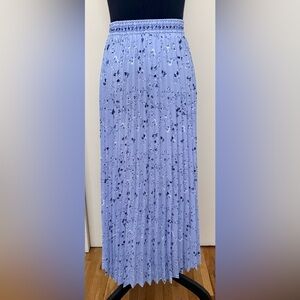 Max Studio London Blue Pleated Floral Midi Skirt - Size S